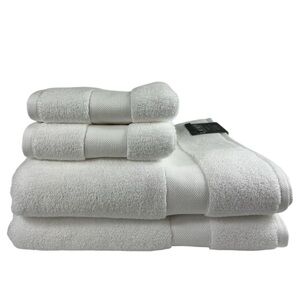 Ralph Lauren Wescott Bath Towel Set Sailcloth White 2 Bath 2 Hand Cotton NEW